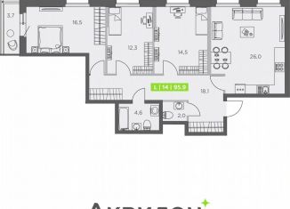 Продается 3-комнатная квартира, 95.9 м2, Санкт-Петербург, метро Приморская, улица Виктора Конецкого, 5