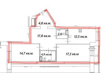 Продаю 2-комнатную квартиру, 74.6 м2, Гатчина, улица Хохлова, 20