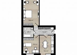 Продам двухкомнатную квартиру, 57.8 м2, деревня Полесье, 1-й Сиреневый проезд, 38к2