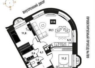 Трехкомнатная квартира на продажу, 64.4 м2, Москва, ЦАО