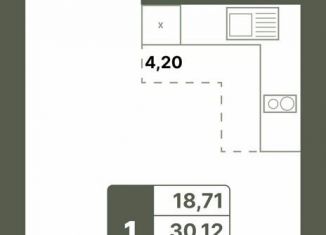 1-ком. квартира на продажу, 30.9 м2, Республика Башкортостан