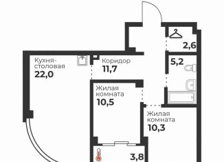 Продаю 2-комнатную квартиру, 62.7 м2, Челябинск