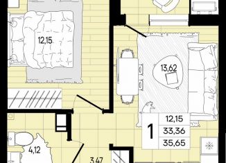 Продается однокомнатная квартира, 35.7 м2, Краснодарский край