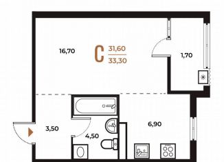Продам квартиру студию, 33.3 м2, Москва, деревня Зимёнки, 18