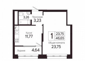 Продам однокомнатную квартиру, 46.7 м2, Томск, Комсомольский проспект, 48Б