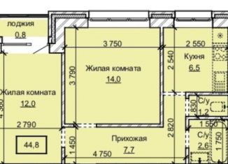 Продается двухкомнатная квартира, 44.8 м2, Барнаул