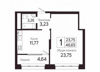 Продаю однокомнатную квартиру, 46.7 м2, Томск, Комсомольский проспект, 48Б