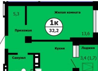 Продажа однокомнатной квартиры, 32.2 м2, Челябинск, Центральный район, Лесопарковая улица, 5к1