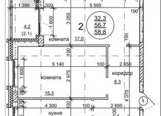 Сдам в аренду двухкомнатную квартиру, 58.8 м2, Пермь, Стахановская улица, 52А