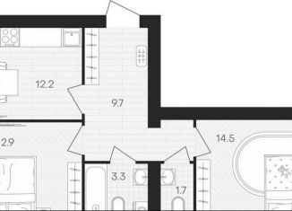 2-комнатная квартира на продажу, 54.3 м2, Пенза, площадь Ленина