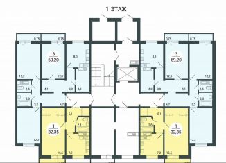 Продаю 1-ком. квартиру, 32.5 м2, Курган