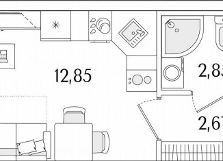 Продается квартира студия, 18.4 м2, Санкт-Петербург, улица Фучика, 12к2Г1, метро Международная