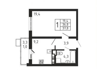 Продаю 1-комнатную квартиру, 37.8 м2, деревня Пирогово, ЖК Пироговская Ривьера