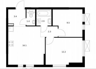 Продам двухкомнатную квартиру, 47.8 м2, Котельники