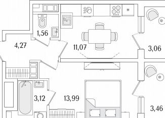 Продаю 1-комнатную квартиру, 37.3 м2, Санкт-Петербург, Фрунзенский район, улица Фучика, 12к2Г1
