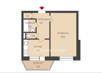 Продам 1-комнатную квартиру, 39.3 м2, Санкт-Петербург, Яхтенная улица, 10к3, метро Беговая