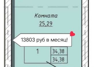 Продается квартира студия, 34.4 м2, Нальчик, улица Мовсисяна, 9