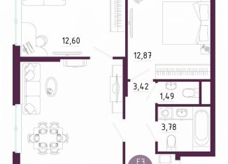 Продажа 2-ком. квартиры, 59.2 м2, Тула, Пряничная улица, 7