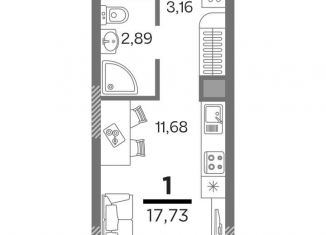 Продается однокомнатная квартира, 17.7 м2, Молодёжненское сельское поселение, Московское шоссе, 11