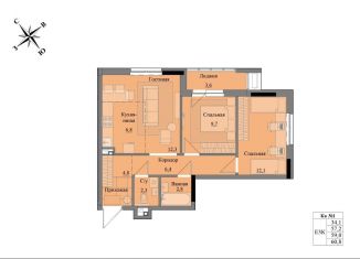 Продам однокомнатную квартиру, 59 м2, Удмуртия