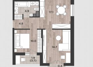 Продается 2-ком. квартира, 53.8 м2, Калининград, Миргородская улица, 2