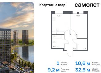 1-комнатная квартира на продажу, 32.5 м2, Москва, жилой комплекс Квартал на Воде, 3, станция Перерва