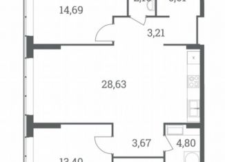 Продажа 2-комнатной квартиры, 82 м2, Москва, Шмитовский проезд, 39к5, Шмитовский проезд