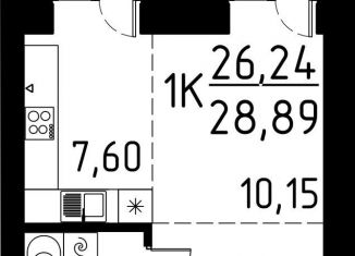 Продам 1-комнатную квартиру, 28.9 м2, деревня Кисловка, улица Марины Цветаевой, 42