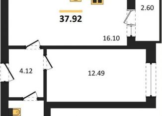 Продается 1-комнатная квартира, 37.9 м2, Калининград, Ленинградский район