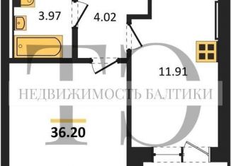 Продам однокомнатную квартиру, 36.2 м2, Калининград, улица Сержанта Мишина, 81к3, Центральный район