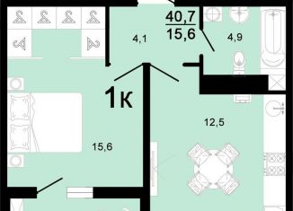 Продается 1-комнатная квартира, 40.7 м2, Горячий Ключ, улица Ярославского, 111А