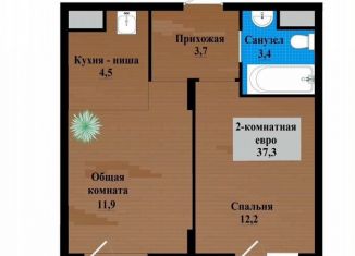 Продам 2-ком. квартиру, 37.3 м2, Чита
