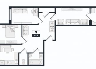 Продаю трехкомнатную квартиру, 71.3 м2, Выборг, Приморская улица, 38