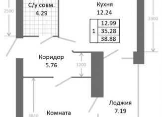 1-комнатная квартира на продажу, 42.5 м2, Ярославль, 3-я Больничная улица
