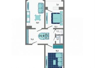 Продаю 2-ком. квартиру, 72 м2, Липецк, Минская улица, 4Ак2
