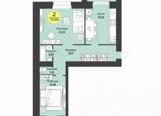 Продам 2-ком. квартиру, 73.5 м2, Йошкар-Ола, улица Машиностроителей, 59