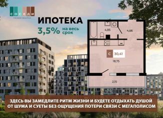 Продам квартиру студию, 30.4 м2, поселок Темерницкий, Весенняя улица