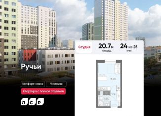 Квартира на продажу студия, 20.7 м2, Санкт-Петербург, Пахомовская улица, 12к1, метро Академическая