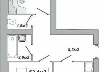 Продам двухкомнатную квартиру, 62.4 м2, Тамбов, улица Чичерина, 7/3