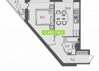 Продажа однокомнатной квартиры, 36.2 м2, Санкт-Петербург, Приморский район, Планерная улица, 87к1
