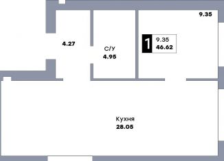 Продажа 1-комнатной квартиры, 46.6 м2, Санкт-Петербург, Приморский район, Заусадебная улица, 13