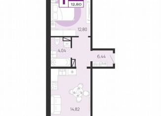 Продажа однокомнатной квартиры, 39.7 м2, Брянск