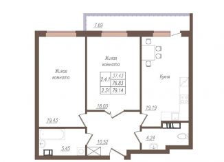 Продаю 2-комнатную квартиру, 79 м2, Орёл, улица Генерала Родина, 66Ак1, микрорайон Весёлая Слобода