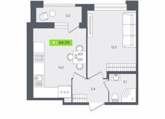 Продам однокомнатную квартиру, 34.7 м2, Санкт-Петербург, Приморский район, Планерная улица, 87к1