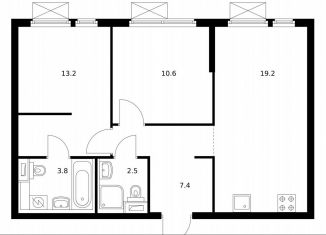 Продаю 2-комнатную квартиру, 56.7 м2, Котельники, ЖК Белая Дача Парк, микрорайон Парковый, 2