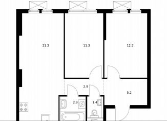 Продажа двухкомнатной квартиры, 57.4 м2, Котельники, ЖК Белая Дача Парк, микрорайон Парковый, 2