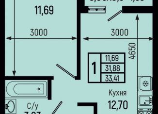 1-комнатная квартира на продажу, 33.4 м2, село Небуг