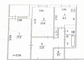 2-комнатная квартира на продажу, 58 м2, Ленинградская область, проспект Героев, 8