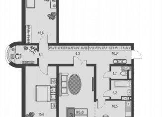 Продается 3-комнатная квартира, 95 м2, Краснодар, улица Селезнёва, 104/1, Карасунский округ