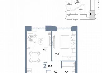 Продажа 2-комнатной квартиры, 39.1 м2, Москва, ЮВАО